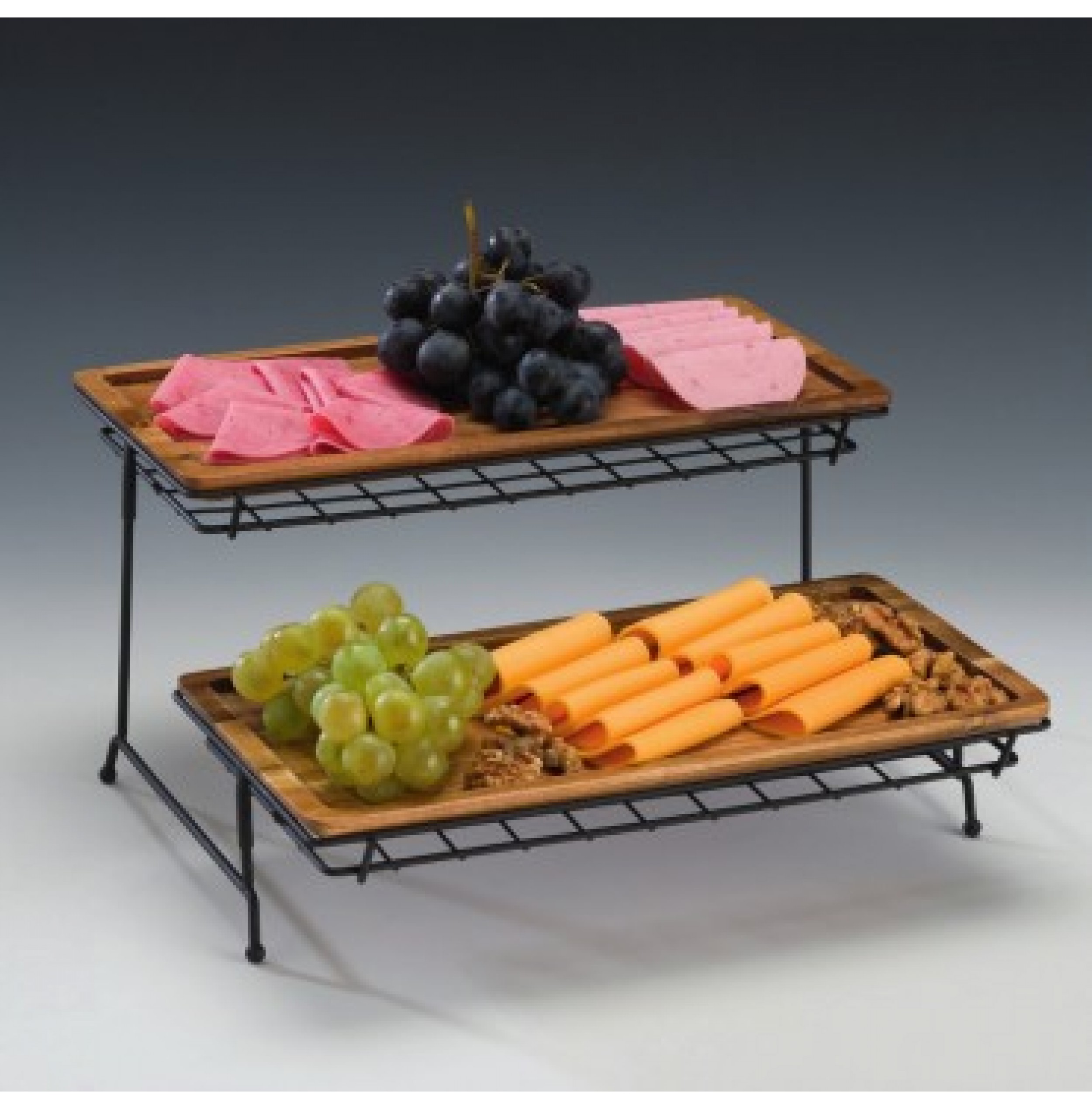 METAL AYAKLI AHŞAP TEŞHİR STANDI  35 X 35 H: 18 Cm